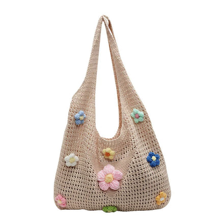 New Women's Versatile Braided Shoulder Bag, Simple and Casual for Holidays and the Beach, with Internal Compartments