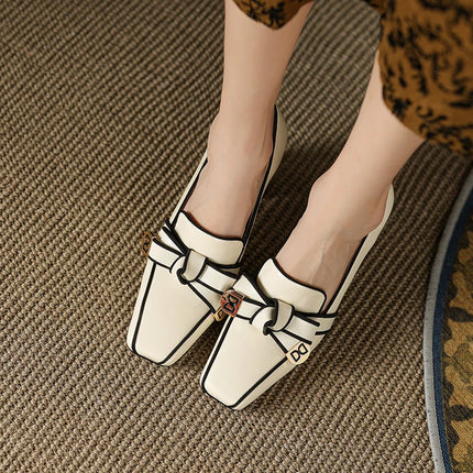 【JOCHEBED HU】2026 New Summer Retro Women's High Heels Thick Heel Square Toe Back Empty Shoes Trend 33-46
