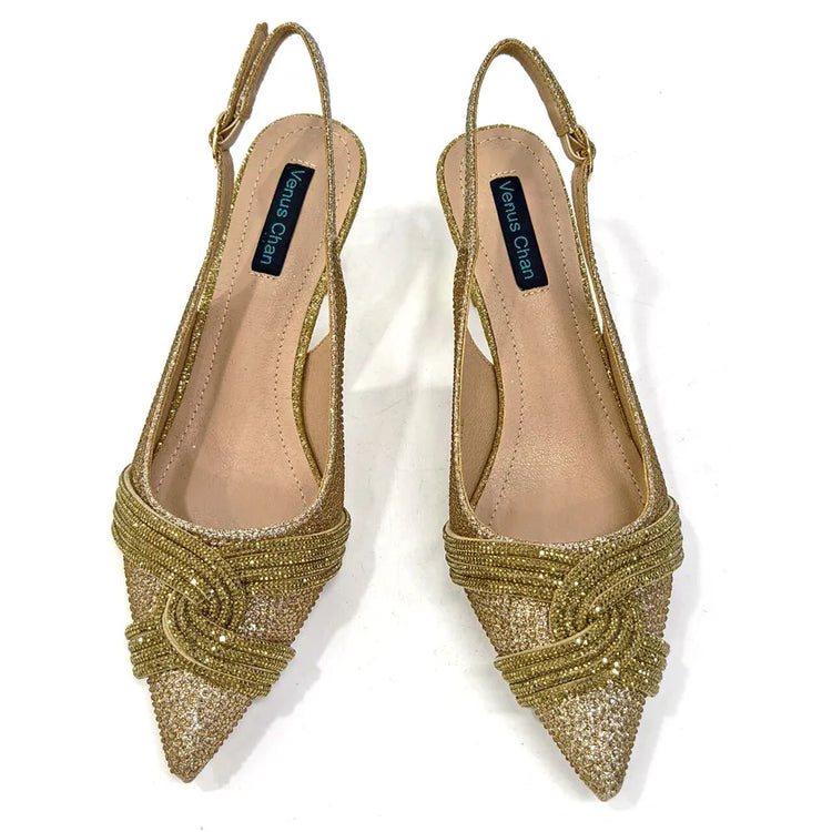 Temperamento Nuove scarpe da donna Scarpe da sposa Scarpe eleganti da donna Scarpe da festa da donna eleganti italiane in pelle con strass