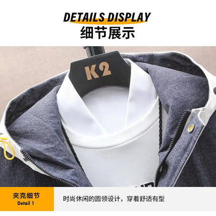 Casual Two Piece Men's Sets Clothing Spring Autumn Hooded Jackets And Pants Tracksuits Youth Street Wear Loose Top Coat & Jogger