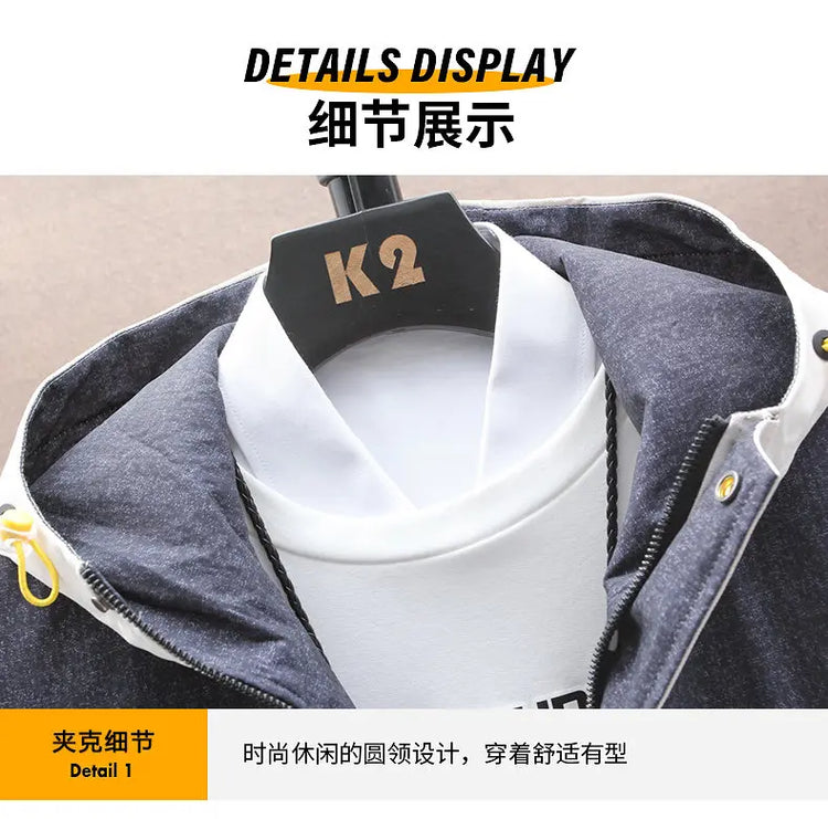 Casual Two Piece Men's Sets Clothing Spring Autumn Hooded Jackets And Pants Tracksuits Youth Street Wear Loose Top Coat & Jogger