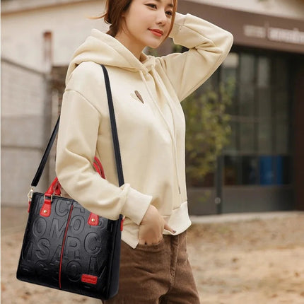 Ladies Large Capacity Leather Shoulder Bag 2025 New Style Urban Simple Tote Bag Women's Single Shoulder Bag Daily Match PlatiNum