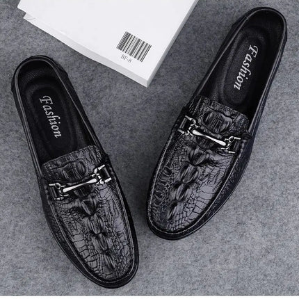 Nuove Scarpe Casual da Uomo con Suola Morbida, Modello Alligatore, Scarpe Formali da Lavoro, Punta Rotonda, Suola in Gomma