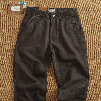 Autumn And Winter New American Retro 100% Cotton Multi-pocketed Washed Old Straight Casual Pants Loose Fashion Cargo Trousers
