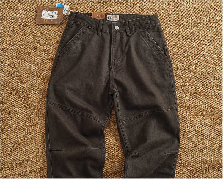 Autumn And Winter New American Retro 100% Cotton Multi-pocketed Washed Old Straight Casual Pants Loose Fashion Cargo Trousers