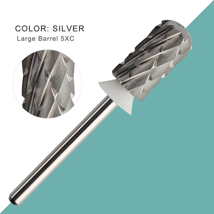 HYTOOS 5XC Safety Barrel Nail Drill Bits 3/32 Smooth Top Carbide Manicure Bit Remove Thick Gel Drills Accessories Supplier