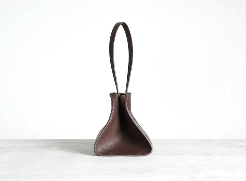 [Full Leather Inside Outside] Drinking Milk Cowhide Imported Saddle Leather Underarm Bag Single Shoulder Crossbody Bag Simple