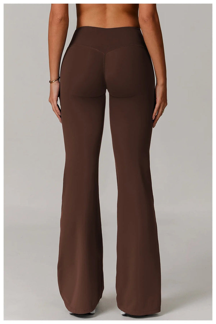 High Waist Wide Leg Pants Leggings Women Tights Fitness Bell-bottoms Yoga Elastic Leggings Push Up Gym Workout Flared Pants PlatiNum