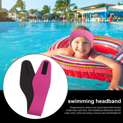 Kids and Adults Swimming Headband, Adjustable Waterproof Ear Band for Swimming and Diving, Ear Protection