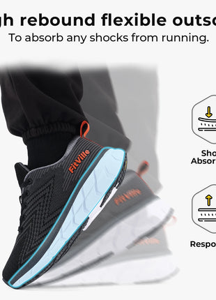 FitVille Scarpe da uomo con punta larga, ammortizzate, larghezza extra larga, scarpe da corsa antiscivolo, comode sneakers leggere per piedi grassi