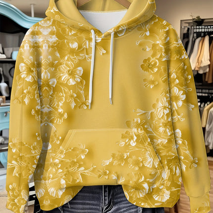 Casual French Flower Hoodie Top Women Autumn Spring Y2K Hoodie Floral Print Hoodie Loose Thin Polo Neck Coat Oversized Top New