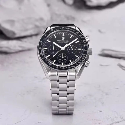 PAGANI DESIGN 500 Orologio da Uomo di Lusso con Tachimetro Circolare, Cronografo Sportivo, Vetro Zaffiro AR, Movimento Giapponese, Acciaio 316L, Luminoso