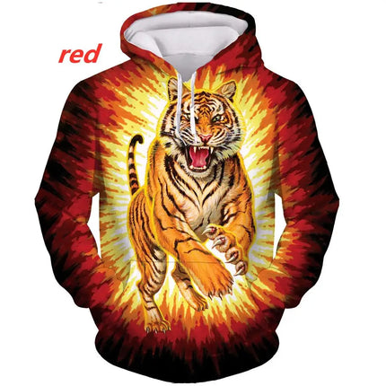 New Tiger Hoodies Animal 3D Print Men Women Streetwear Hooded Sweatshirts Hip Hop Oversized Y2k Hoodie Pullovers Unisex Clothing