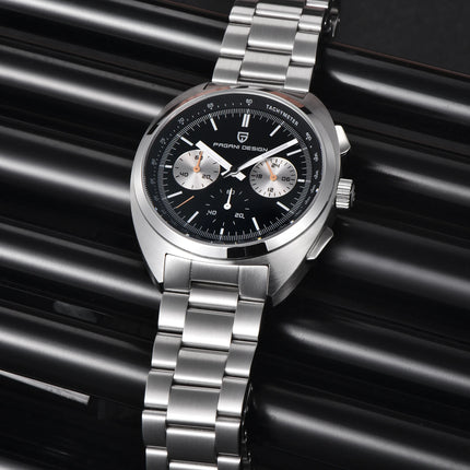 PAGANI DESIGN Orologi da uomo Retro Panda Quadrante Orologio al quarzo da uomo Giappone VK63 Cronografo Vetro zaffiro Orologio da polso da uomo 2024 Nuovo
