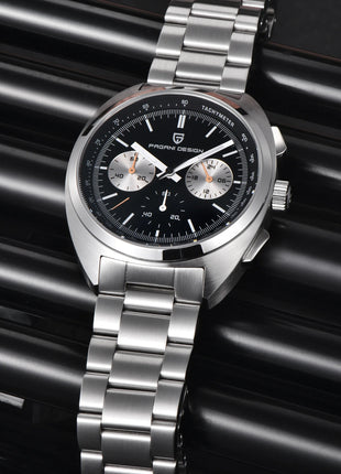 PAGANI DESIGN 2025 Nuovo Panda Dial Orologi da uomo Orologio al quarzo di lusso per uomo Giappone VK63 Cronografo sportivo Orologio da polso in vetro zaffiro