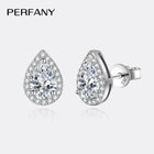 PERFANY 1CT Moissanite Earrings for Women S925 Pure Silver Water Droplet Cutting Laboratory Diamond Earrings Luxury Jewelry PlatiNum