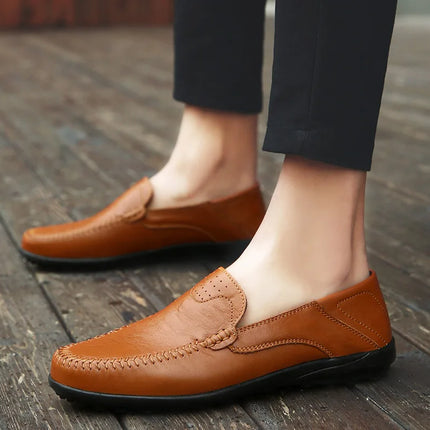 Scarpe Casual in Pelle da Uomo, Sneakers Estive di Lusso in Vera Pelle, Mocassini Italiani Traspiranti Slip-on