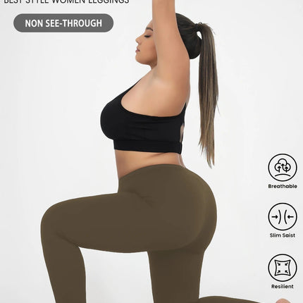 Plus Size Super Soft Sport Leggings For Women  No See Through Workout Running Yoga Athletic running Leggings PlatiNum