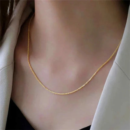 Popular Silver Colour Sparkling Clavicle Chain Choker Necklace Collar For Women Fine Jewelry Wedding Party Birthday Gifts 2023 PlatiNum