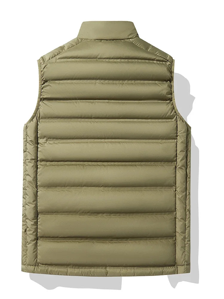 90%White Duck Down Winter Couple Vest Sleeveless Puffer Jacket Graphene Liner Stand Collar Warm Down Gilet Coats Big Size 8XL