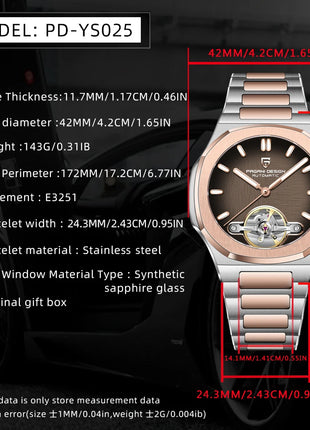 Nuovo Orologio da Uomo PAGANI DESIGN 2026 con Tourbillon Scheletrato, Orologio Automatico di Lusso di Alta Gamma per Uomo, Elegante Orologio da Polso Meccanico Sportivo