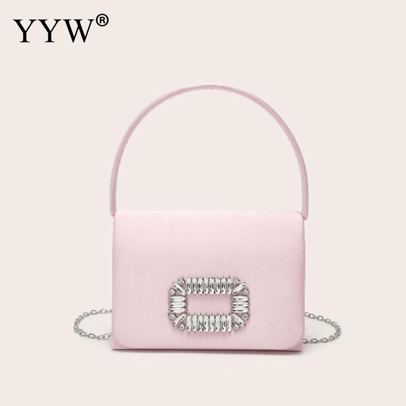 2023 nuove mini borse rosa per le donne pochette da sera per banchetti con catena borse casual in modalità piccola festa elegante Bgas in pelle PU