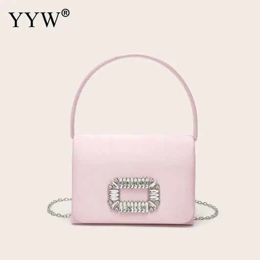 2023 nuove mini borse rosa per le donne pochette da sera per banchetti con catena borse casual in modalità piccola festa elegante Bgas in pelle PU