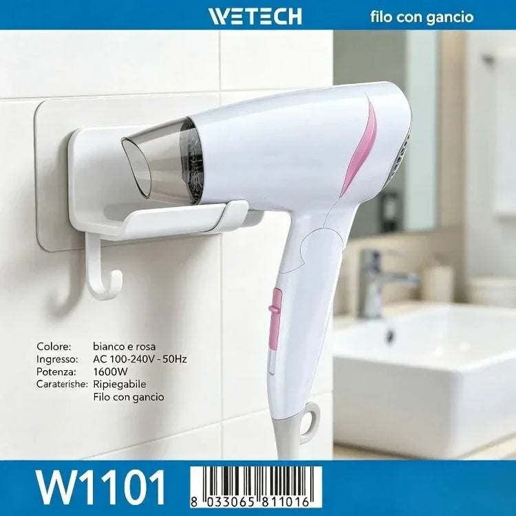 1600W Dual Voltage Hair Dryer Foldable Design 100-240V Portable Travel Hairdryer Hot Cold Air Styling Tool Hotel Use