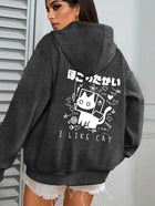 I Like Cat Heart Box Cat Print Women Hoody Autumn Fleece Hoodies Jogging Loose Streetwear Casual All-Match Female Hoodie