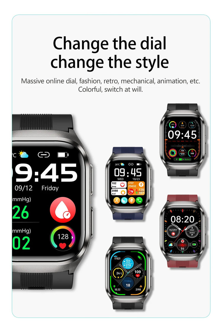 2026 Nuovo aggiornamento AI diagnostico Airbag pressione sanguigna precisa salute SmartWatch acido urico ECG lipidi nel sangue Smartwatch uomo donna platinumshop