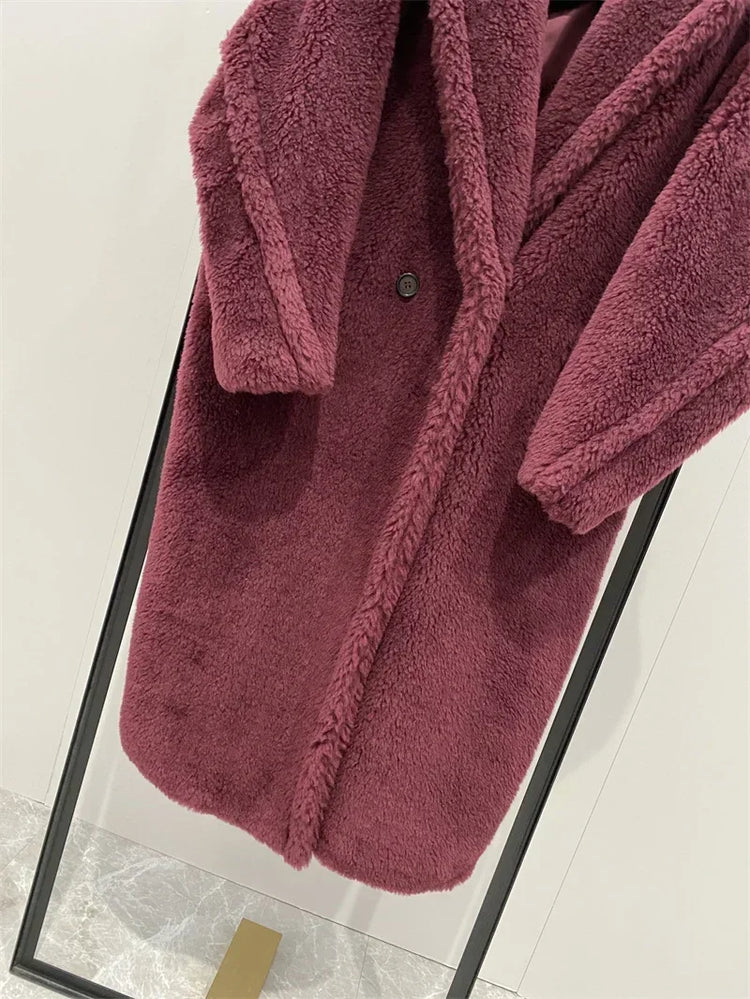 Max Teddy Coat 62% Alpaca 26% Wool 12% Silk Coat Winter Thicken Women's Coat