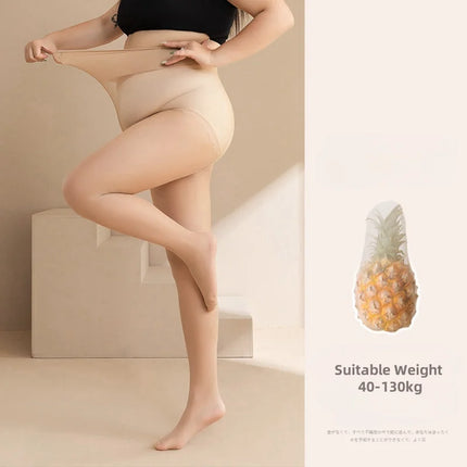 Plus Size Tights High Waist Anti-hook Tear-resistant Super Elastic Sheer Nylon Pantyhose Stocking large up to 110kg for Women