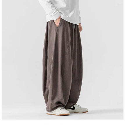 Pantaloni casual da uomo autunno stili giapponesi pantaloni lanterna da uomo caldi vintage larghi pantaloni da uomo oversize moda streetwear