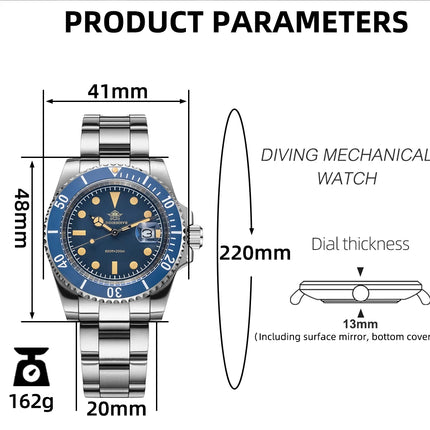 ADDIESDIVE Watch For Men New Quartz Wristwatch Green Ceramic Bezel Diving 200m Luminous 41mm Automatic Date Diver Men's Watch