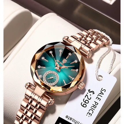 POEDAGAR Orologi al quarzo da donna eleganti di lusso Orologio impermeabile in acciaio inossidabile per donna Orologio da polso da donna alla moda casual reloj platinumshop