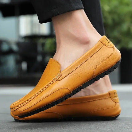 Mocassini in Pelle Traspirante, Scarpe Casual da Uomo, Slip-on Formali Italiane, Chaussure Homme