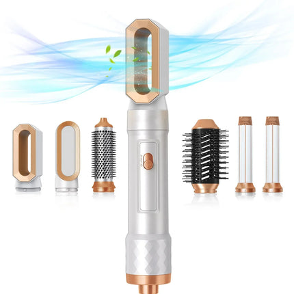 5 in 1 Hair Dryer Brush Detachable Blow Dryer Comb Ionic Hot Air Brush Hair Styling Tool Electric Thermal Brush Air Curler Wand