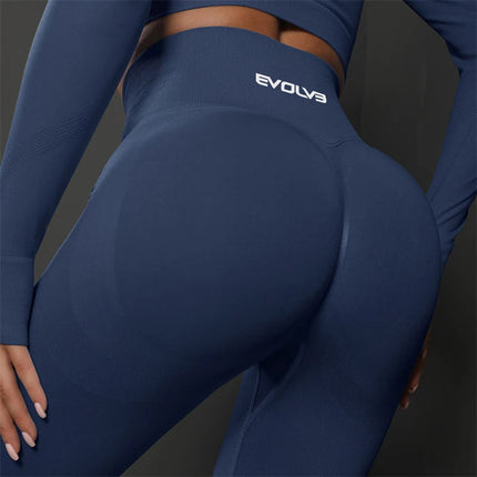 EVOLVE Women Scrunch Seamless Leggings Seamless Peach Hip Training Yoga Pants Women's Sports Running Buttocks Body Fitness Pants PlatiNum