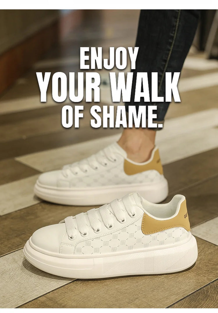 Leather Men Shoes Sneakers Trend Casual Shoe Breathable Leisure Male Sneakers Non-slip Footwear Men Vulcanized Shoes2026