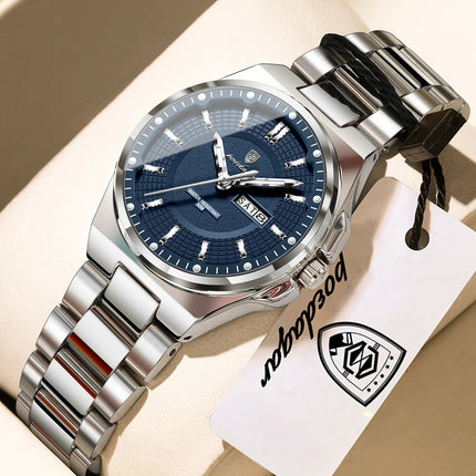 Orologio da Donna POEDAGAR Elegante con Data e Giorno della Settimana, Movimento al Quarzo, Acciaio Inossidabile, Luminoso e Impermeabile platinumshop