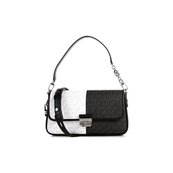 MICHAEL KORS Coated Canvas Baguette Shoulder Bag Small Women's Black White 30T1S2BL1B-BLACK-MULTI