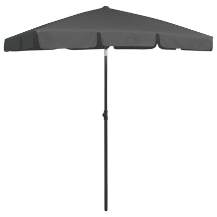 Anthracite beach umbrella 180x120 cm