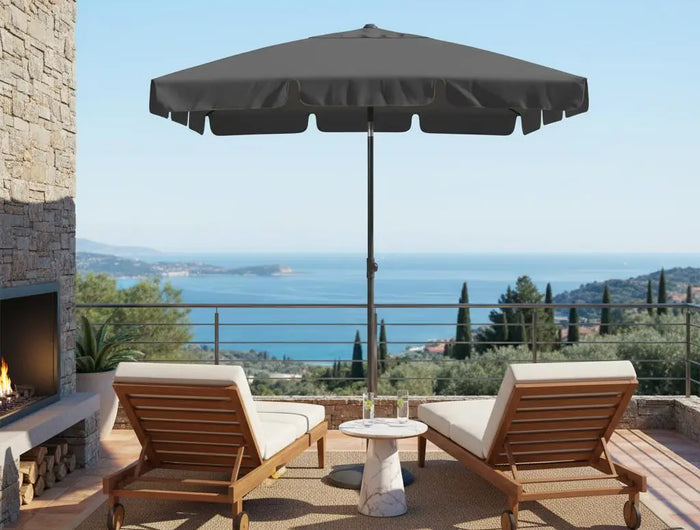 Anthracite beach umbrella 180x120 cm