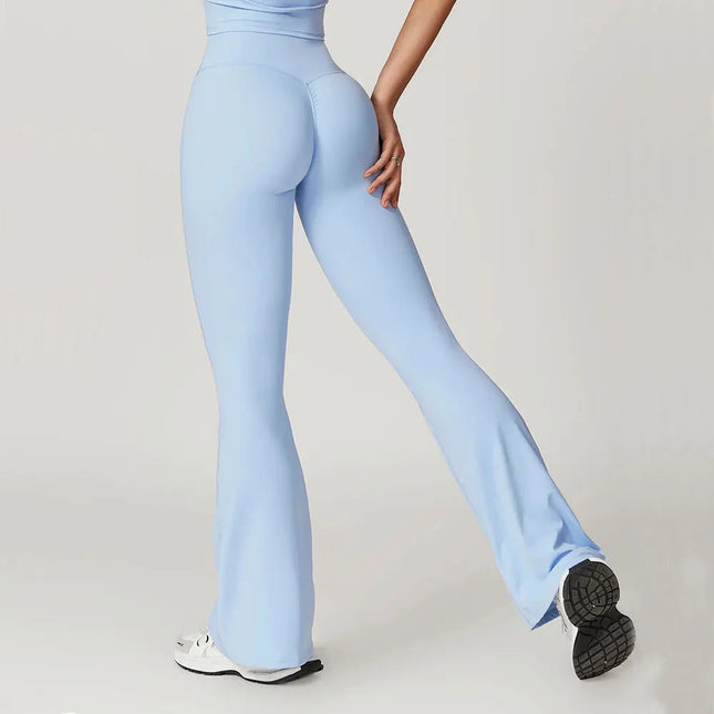 Flare Leggings Yoga Pants Women Bell-bottoms Yoga Tights High Waist Fitness Pants Stretch Gym Workout Sports Push Up Leggings PlatiNum