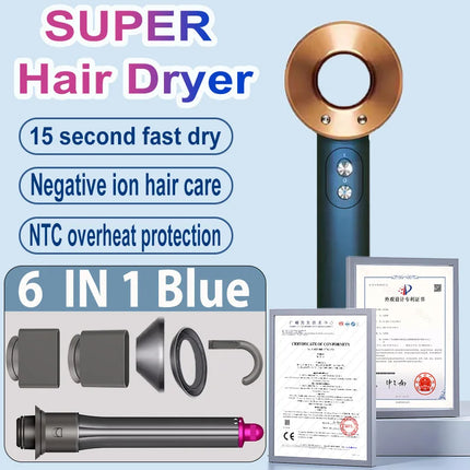 SenCiciMen Professional Hair Dryer Set Hair-care Negative Ion Leafless Hairdryer High Speed Blow Dryer Salon Styling Tool 1600W