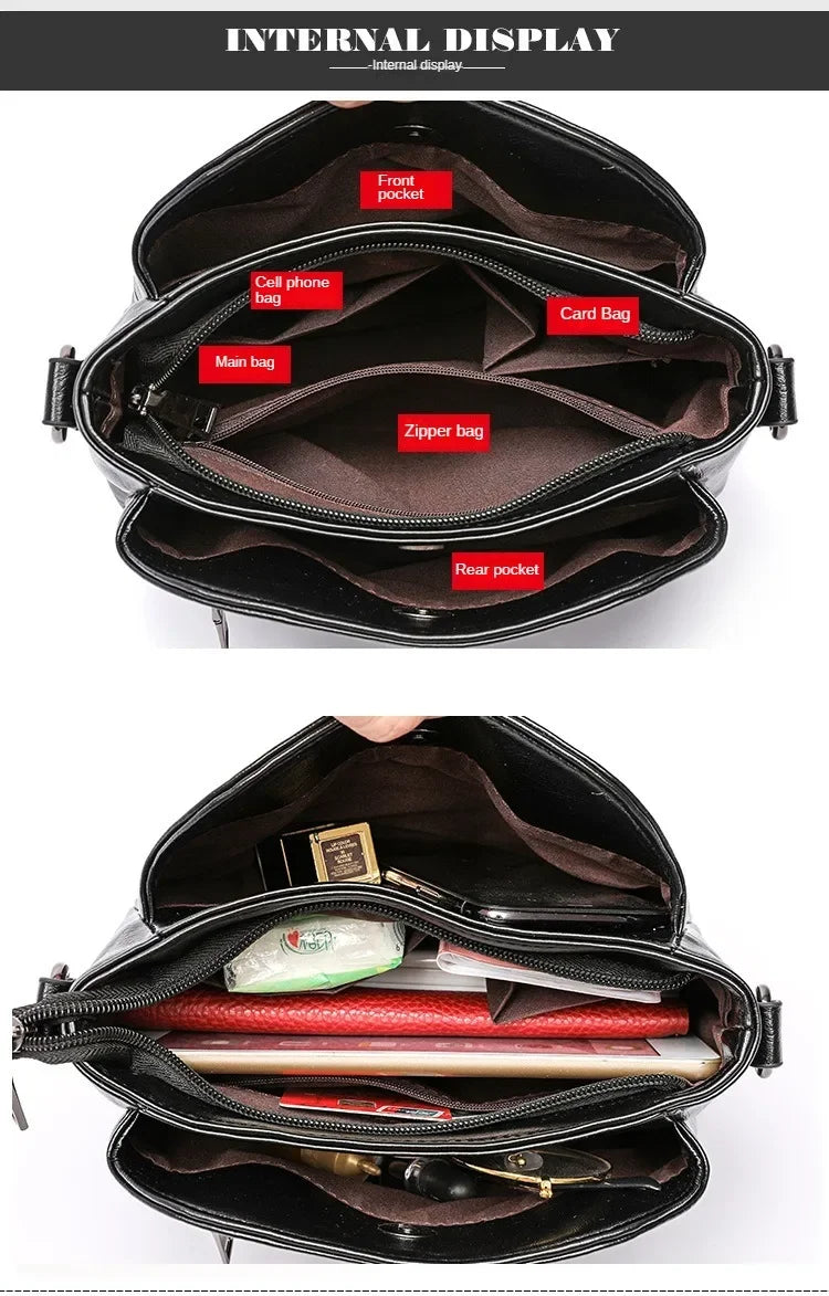 Women's Bags Retro Design Crossbody Bag Trend Quality PU Leather Bucket Shoulder Bags Small Handbags for Women PlatiNum