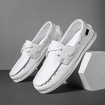 Scarpe mocassini da uomo alla moda con punta a grembiule, comode antiscivolo per passeggiate all'aperto, viaggi, primavera ed estate