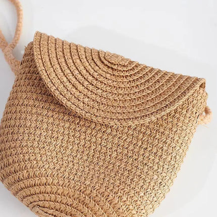 Fashionable Shell-Shaped Straw Bag, Handmade Straw Bag, Summer Beach Bag for Children