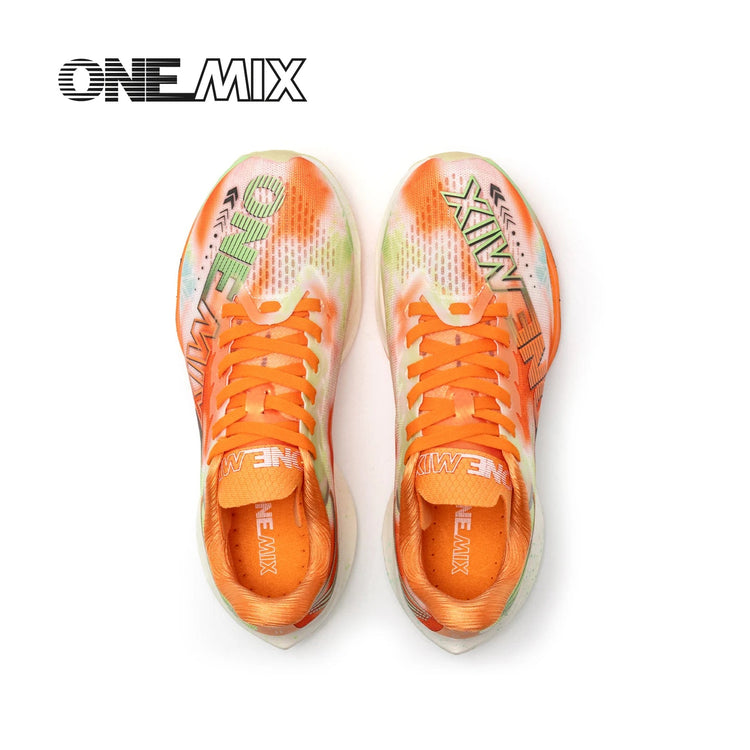 Scarpe da Corsa ONEMIX Marathon con Piastra in Carbonio, Supporto Professionale Stabile, Ammortizzazione, Ultra-leggere e Reattive per Uomo PlatiNum