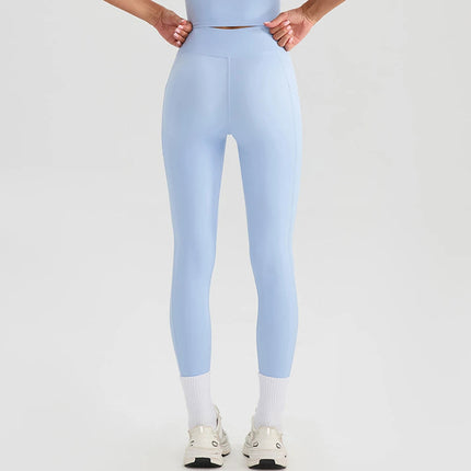 Women Gym Sports Leggings Workout Yoga Pants With Pockets High Waist Tights Fitness Pants Outdoors Running Training Trousers PlatiNum